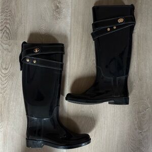 Women’s Tall Black Coach Talia Rain Boots - SIZE 6